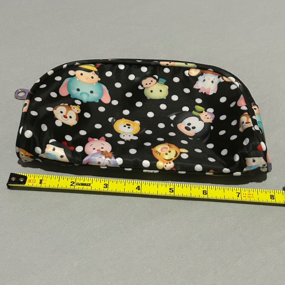 Disney Tsum Tsum London Soho Cosmetic Bag Black Polka Dot Travel Makeup - Picture 6 of 7